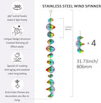 Rainbow Wave Wind Spinners Outdoor Hanging Garden Decor,Bird Deterrents for Outside,Sparkly Reflective Wind Spinner,Stainless Steel Bird Scare Devices-Scare Birds Away from Yard Patio Farm