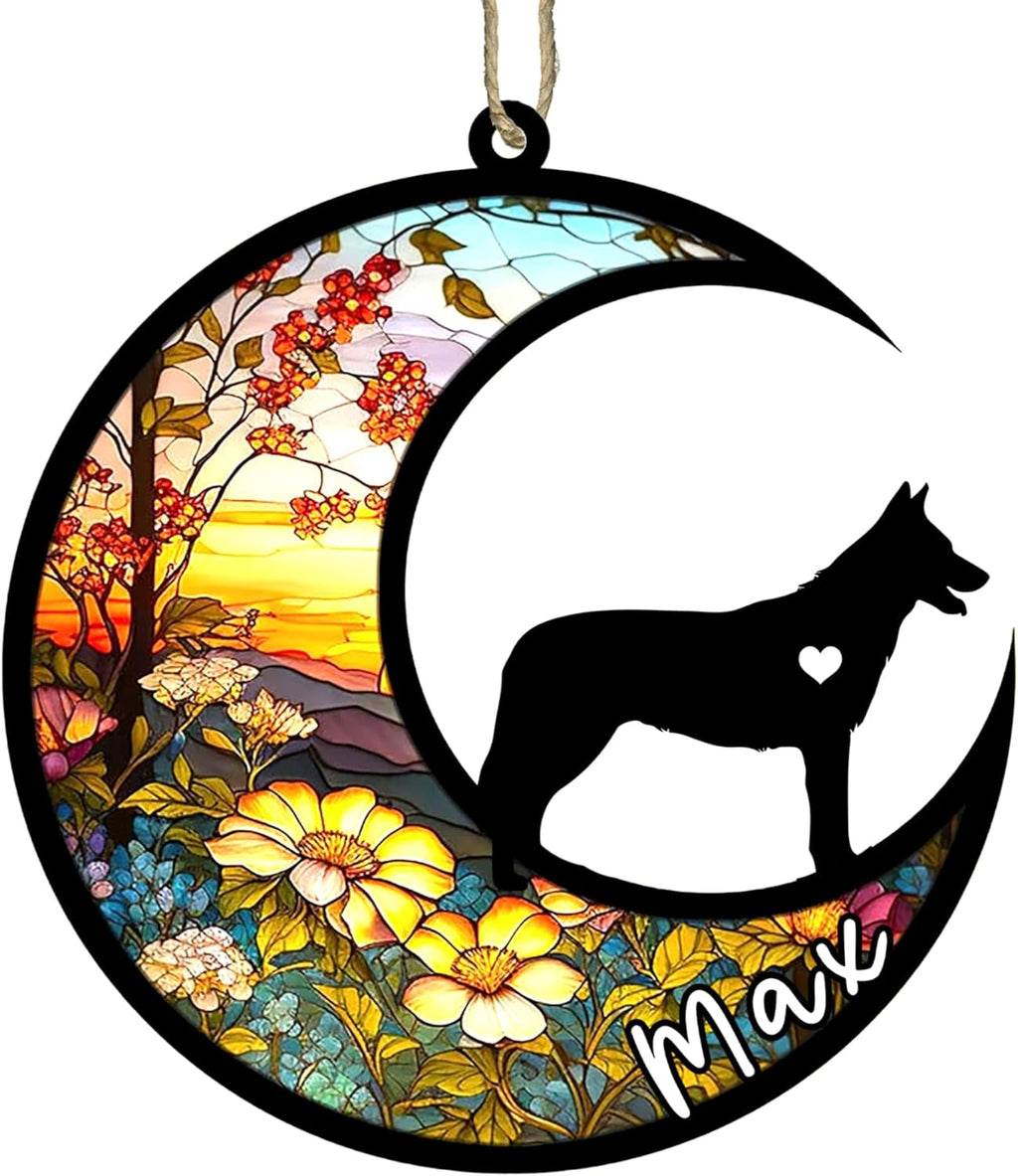 Personalized Dog Memorial, Custom Name Czechoslovakian Wolfdog Dog Christmas Ornament with Name, Custom Breeds, Pet Loss Light Catcher, Gifts for Lovers Loss of Pet Sympathy on Mothers Day Christmas