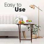 PJ Wood - Folding Wood TV Tray Table - Honey Oak, 10-Piece Set | Rectangular Design, Cross Base, 14.57 in W x 19.09 in L x 26 in H, Indoor Use, Assembly Required, Screwdriver Hammer Needed