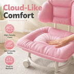 Rolling Low Stool with Backrest, Cloud Comfort Swivel Stool，Gray | Rolling Backrest Chair with Padded Seat & 360° Silent Casters, Cloud-Soft Cushion for Workshops, Garages, Studios, Home