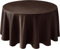 Biscaynebay Textured Fabric Round Tablecloths 90", Brown Water Resistant Table Cloths Circle Folding Table Covers Linen for Dining, Kitchen, Wedding, Parties etc. Machine Washable
