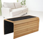Foldable Bambusoideae Sofa Arm Table, Phone Holder and Snack Tray, Non Slip Couch Arm Table for Remote Snacks