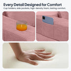 COMAX Futon Sofa Bed, Convertible Sofa Bed, Folding Couches | Low-Profile Small Couch for Living Room, 11.8" H Low Seat 59" Foldable Floor Sofa Lounge Space‑Saving
