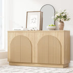 Yechen 55" Fluted Sideboard Buffet Cabinet with Storage, Credenza, Natural