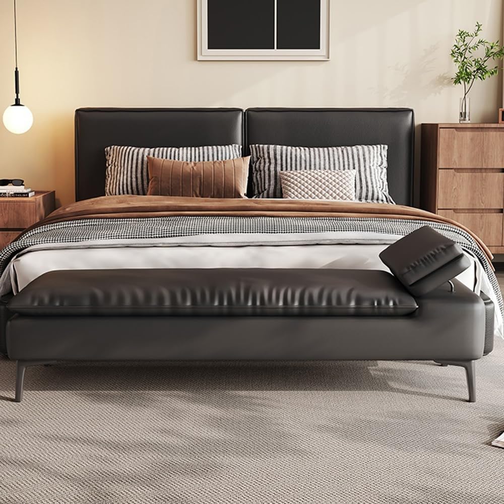 Modern Bedroom Bedside Stool High-end Couch Clothes Bench Long Cloakroom Sofa Living Room Entryway(Black)
