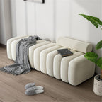 Modern Long Bench with Backrest for Changing Shoes Bedroom Bed end Walk-in Closet Rest Area Entryway(XL)