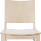 Flash Furniture Naples Commercial Solid Wood Dining Chair, Curved Backrest, Sturdy Mortise and Tenon Construction, Antique White