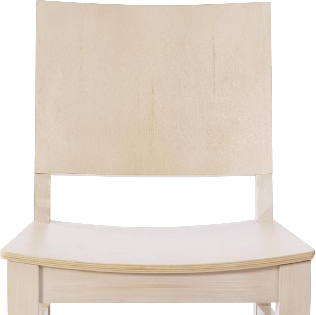 Flash Furniture Naples Commercial Solid Wood Dining Chair, Curved Backrest, Sturdy Mortise and Tenon Construction, Antique White