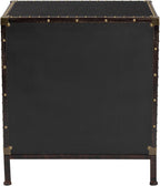 Baxton Studio Laura Vintage Black Canvas 2-Drawer End Table Trunk