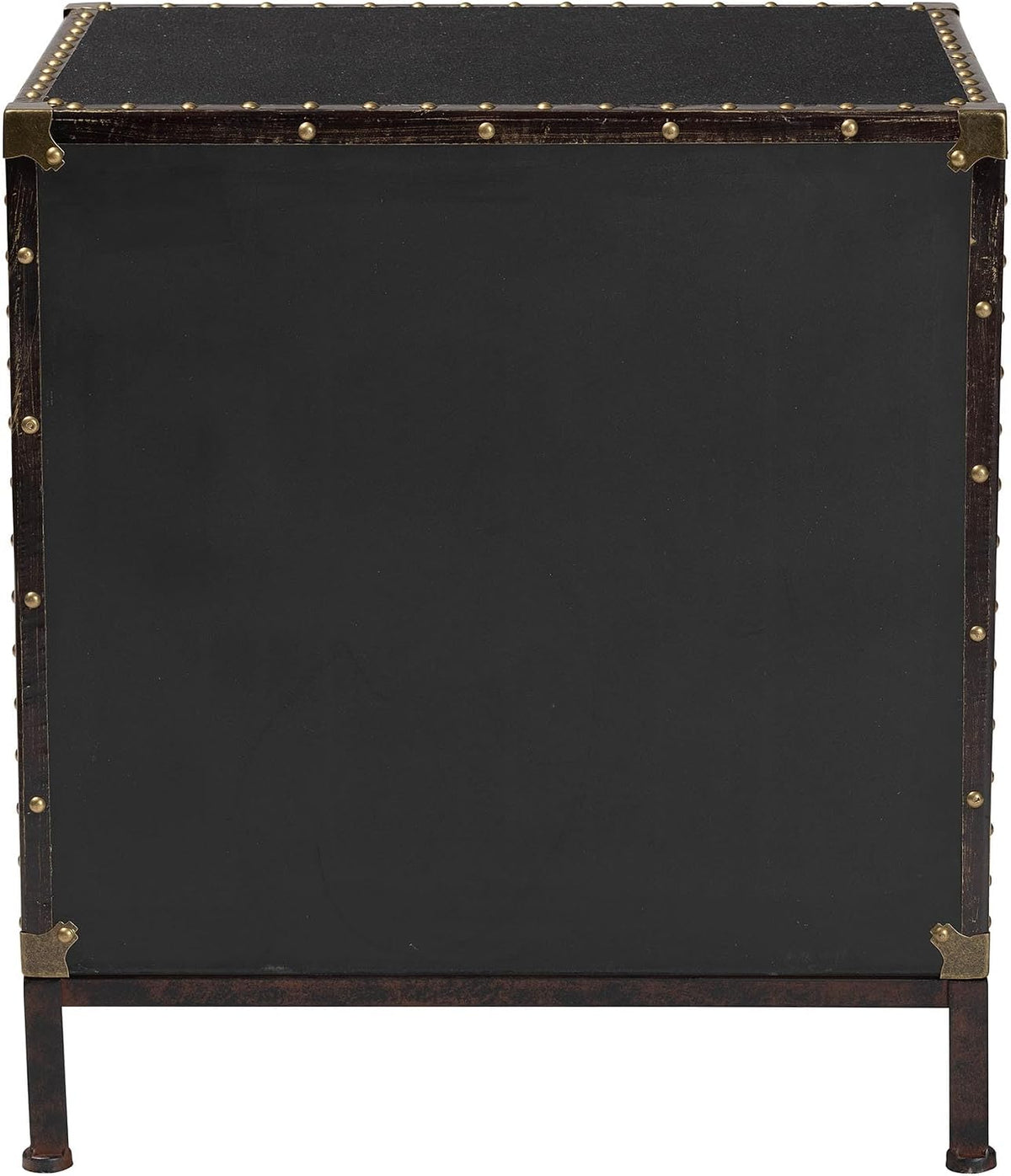 Baxton Studio Laura Vintage Black Canvas 2-Drawer End Table Trunk