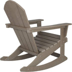 WO Home Furniture Patio Rocking Chair Set of 4 PCS Classic Outdoor HDPE UV Weather Resistant (Weathered Wood)