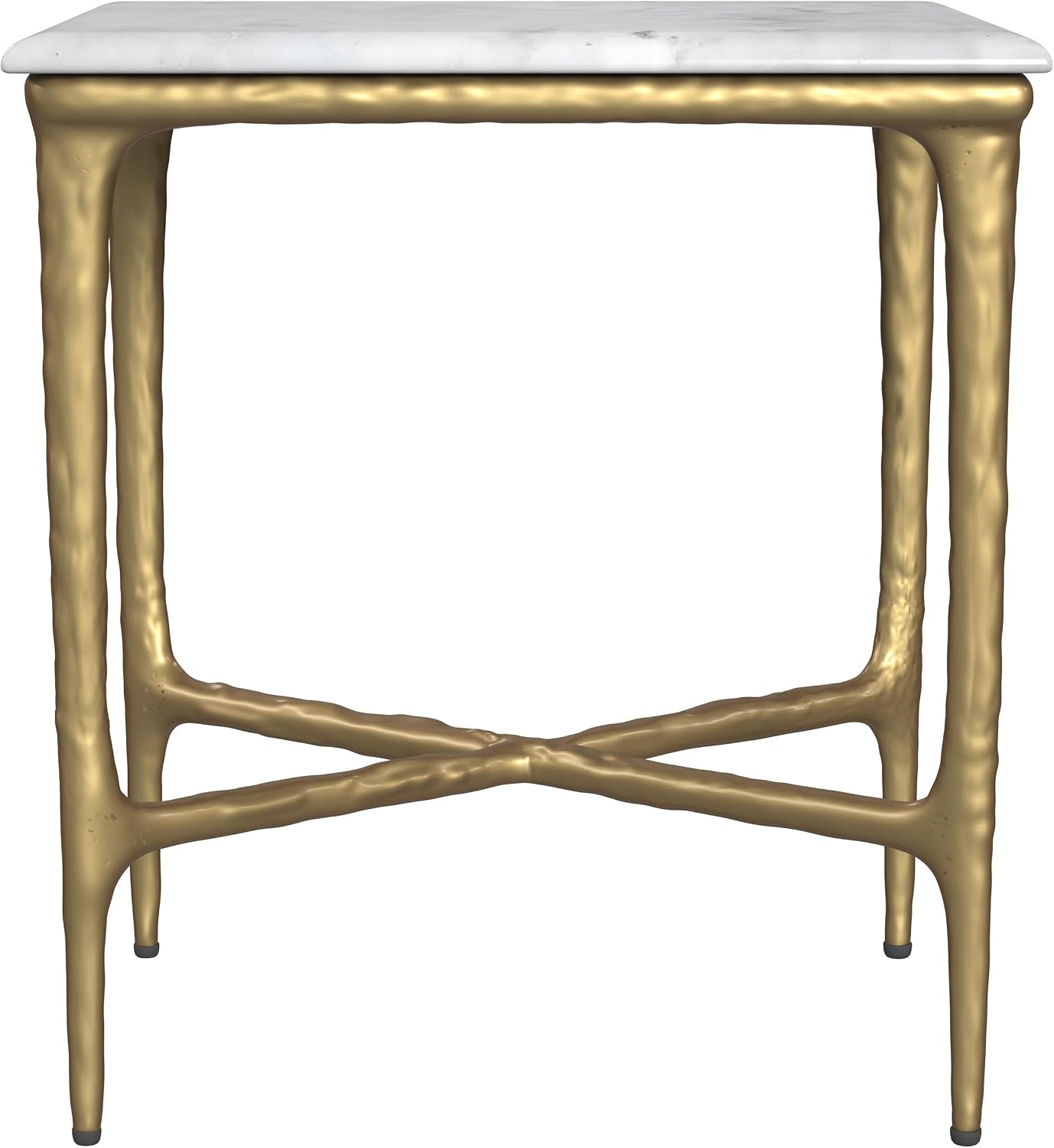 Coaster Home Furnishings Baldwin Rectangular Marble Top Side Table White and Gold