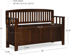 Linon Home Dcor Linon Home Decor Cynthia Storage Bench, 50"w x 17.25"d x 32"h, Walnut