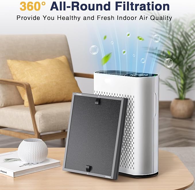 HAP602 Replacement Filters for ECOSELF HAP602/ HAP602WF Air Purifier, 3-IN-1 HAP602 Hepa Filter Replacement, High-Efficient Filtration for Home, 2 Pack