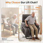 Power Lift Recliner Chair for Elderly,8-Point Vibration Massage & Heat,Electric Lift Chair with Two Cup Holders,4 Side Pockets,Extended Footrest for Living Room