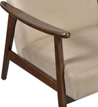 Lexicon Mid Century Modern Chair Velvet Accent Chair for Living Room Chair w/Solid Wood Armrests and Legs, Cushioned Seat and Backrest, Reading Chair and Lounge Chair for Bedrooms/Studios, Brown