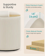 SONGMICS Vanity Stool, Set of 2, Round Storage Ottoman, Velvet | Small Coffee Table, Removable Lid, Easy Assembly, for Living Room, Bedroom, Cream White, ISLAND Collection ULOM017WD01