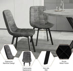 EROMMY Round Dining Table Set for 4, Modern Kitchen Table and Chairs with X-Shaped Table Legs & U-Shaped Thick Cushion, Wooden Dining Room Set for Dining Room Kitchen (Gray Table + 4 Gray Chairs)