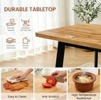 Extendable Dining Table for 4 to 8 People, 47.2" to 63" Modern Kitchen Table with Removable Extension Leaf, MDF Expandable Dining Room Table Compact for Small Spaces, Walnut