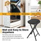 Portable Folding Chair with Handle, Heavy Duty Round Fold Stool Chair | 500lbs Capacity for Adults, 18 Inch Foldable Stool for Dorm, Kitchen, Vanity, Church and Outdoor use