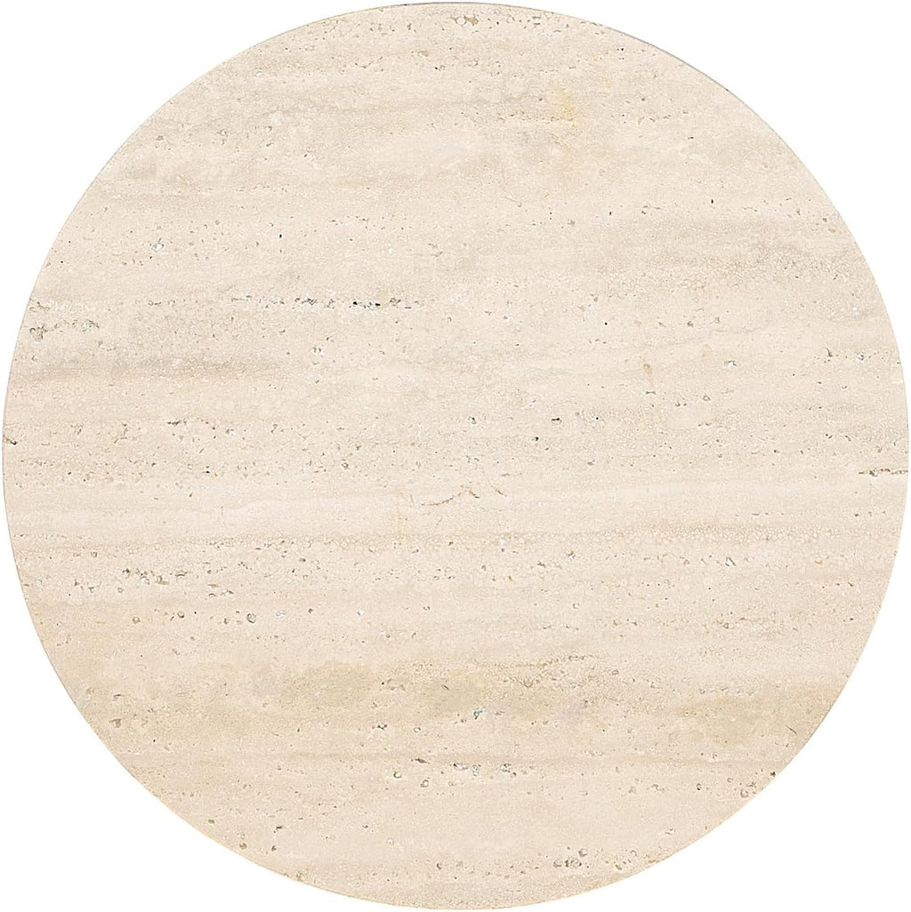 Hooker Melange Cirque Spot Table with Cream Colored Travertine Xalapa Honed Stone