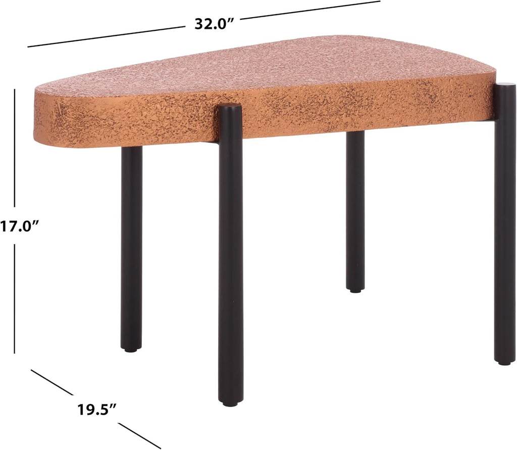 SAFAVIEH Home Collection - Sado Triangular Iron Accent Table in Brown & Black Finish, Mid-Century Modern Side Table (ACC3241A)