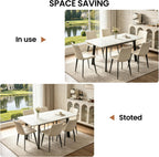 Modern 47.2"-63" Extendable Rectangular Dining Table, White