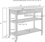 Crosley Furniture Chloe Rolling Kitchen Island | Storage Cart, Microwave Stand, Wine Rack, Gray