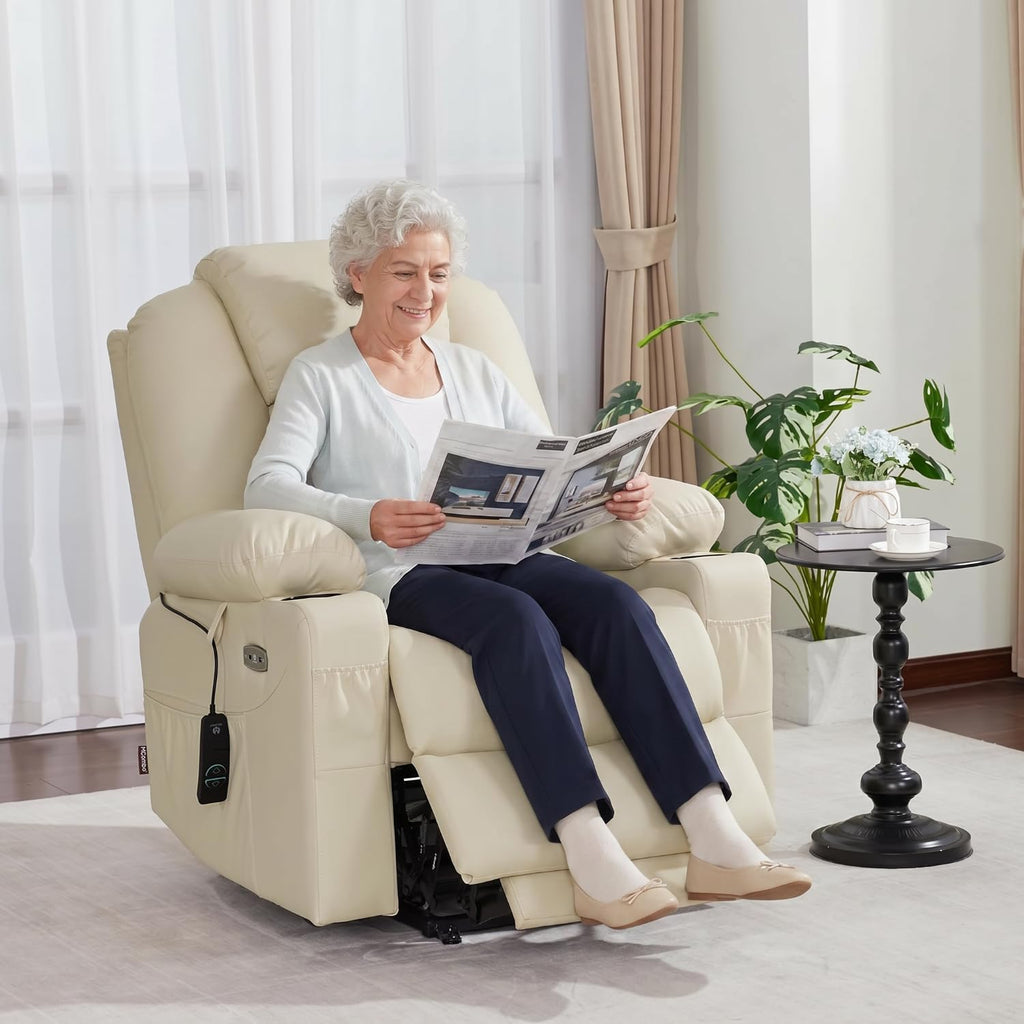 MCombo Power Lift Recliner Chair for Elderly, Heat and Massage 7040(Medium)