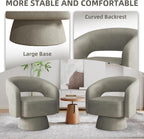 INZOY Swivel Barrel Chair with Velvet Fabric, Swivel Accent Chair with Thickened Soft Cushion, Comfy Round Swivel Chair for Living Room Bedroom, Grey