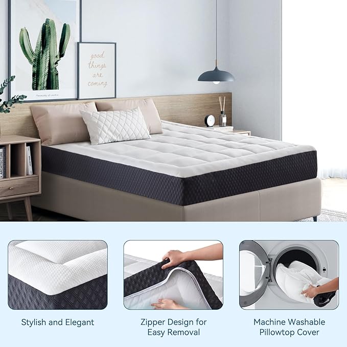 ONENICE 10 Inch Twin Mattress for Single Bed, Breathable Gel-Memory Foam Plus Pillowtop Mattress in a Box for Pressure Relief, CertiPUR-US Certified, Fiberglass-Free