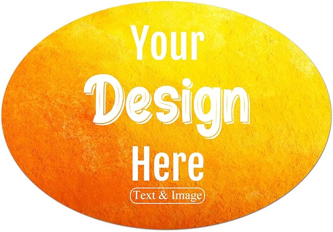 100-500 Custom Stickers Personalized Labels, Customized Stickers with Any Image Logo and Text. Custom Stickers for Business Logo Labels,etc. (Oval,4X2 Inch)
