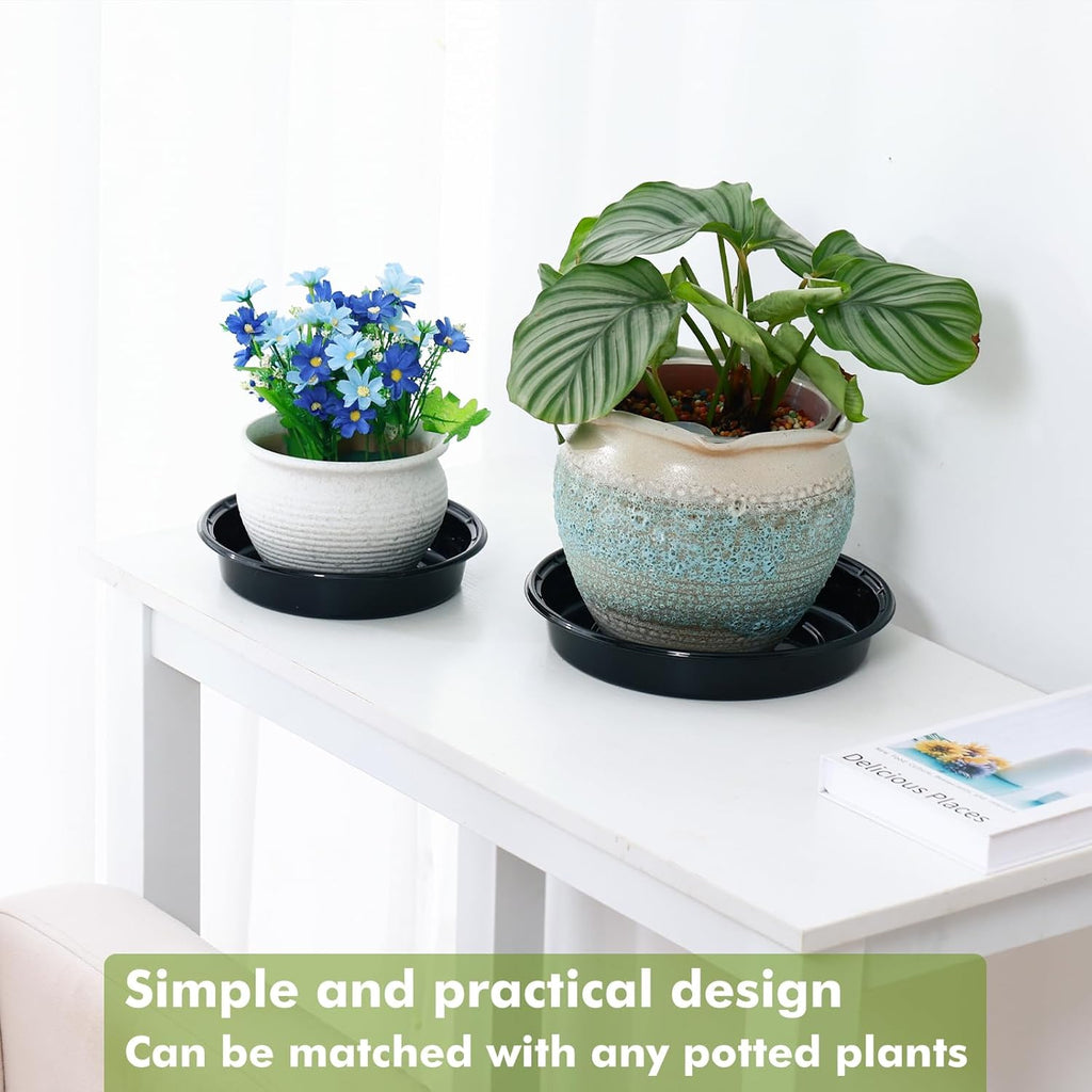 Plant Saucer 15 Pack Plant Trays for Pots 12 Inch Plastic Plant Saucers for Outdoors and Indoors Black Drip Trays for Potted Plants Flower Pot Plates to Catch Water Plant Drainage Dishes No Holes