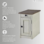 Signature Design by Ashley Bolanburg Farmhouse End Table with USB & Outlets
