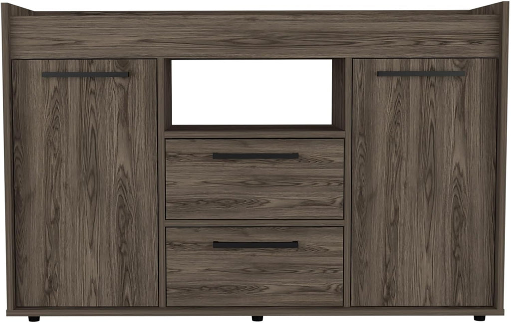 2-Drawer Sideboard Dark Walnut,Large Capacity Dining Cabinet,for Kitchen