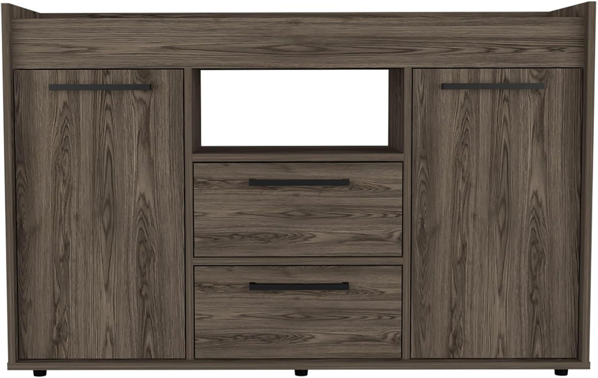 2-Drawer Sideboard Dark Walnut,Large Capacity Dining Cabinet,for Kitchen