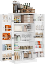 Shintenchi Kitchen Pantry Cabinet,5 - Layer Storage Cupboard with Adjustable Shelves for Organizing and Storing Food Items,47'' Versatile Buffet Sideboard for Kitchen, Bathroom and Laundry,White