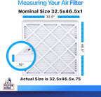 Filter King 32.5x46.5x1 Air Filter | 4-PACK | MERV 8 HVAC Pleated A/C Furnace Filters | MADE IN USA | Actual Size: 32.5 x 46.5 x .75"