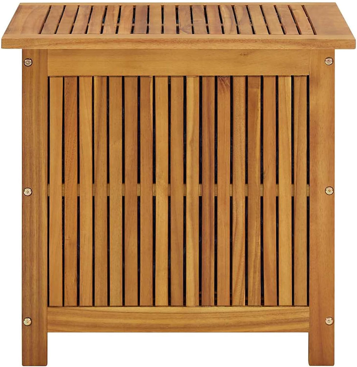Gecheer Wooden Storage Box, Garden Storage Bench with Water-Resistant Bag, 60x50x58 cm Solid Acacia Wood Organizer for Outdoor Indoor Use