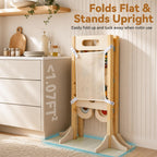 Foldable Toddler Standing Tower & Montessori Weaning Table and Chair Set