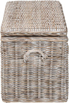 Bali & pari Clarette Whitewashed Rattan Storage Bench