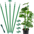 Extendable Plant Stakes,Adjustable Length from 17.9IN to 42.3IN Monstera Support Stakes with Clips,Sturdy Plant Stakes for Indoor Outdoor,Garden Sticks for Tomato,Orchid,Climbing Plants- 5Pack