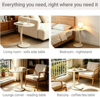 Modern C-Shaped End Table, Small Sofa Side Table Metal Side Table for Couch and Bed Snack Table Tray Table for Living Room Bedroom
