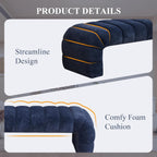NIOIIKIT 69.7" Ottoman Bench, Teddy Upholstered Queen Size End of Bed Bench, Channel Tufted Entryway Bench with Cushion, Long Bedroom Bench, Window Bench Seat for Entryway, Living Room (Navy)