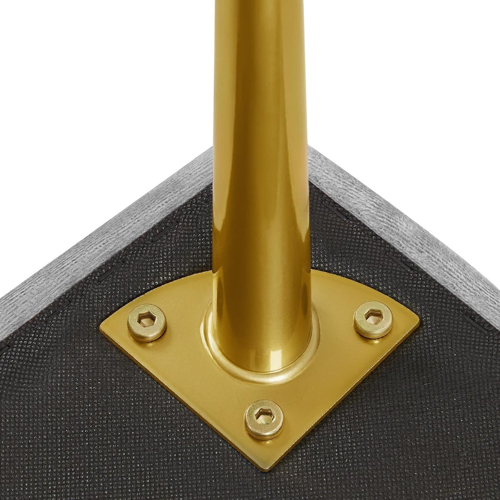 Yaheetech 45in Upholstered Velvet Ottoman Bench Seat with Gold Legs, Gray | Tufted Upholstered Bench Seat, Bed Bench with Tapered Gold Metal Legs, Sized for Window Seat Entryway Living Room