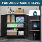 MIIIKO Metal Locker with 2 Doors, Metal Storage Sideboard Accent Cabinets for Kitchen, Pantry, Home Office and Garage