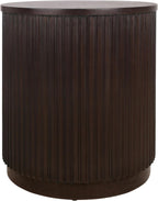 NPD Furniture Truro 19-Inch Round Accent Table with Storage Shelf, 2-Tier Side End Table with Fluted Column for Living Room, Dark Brown