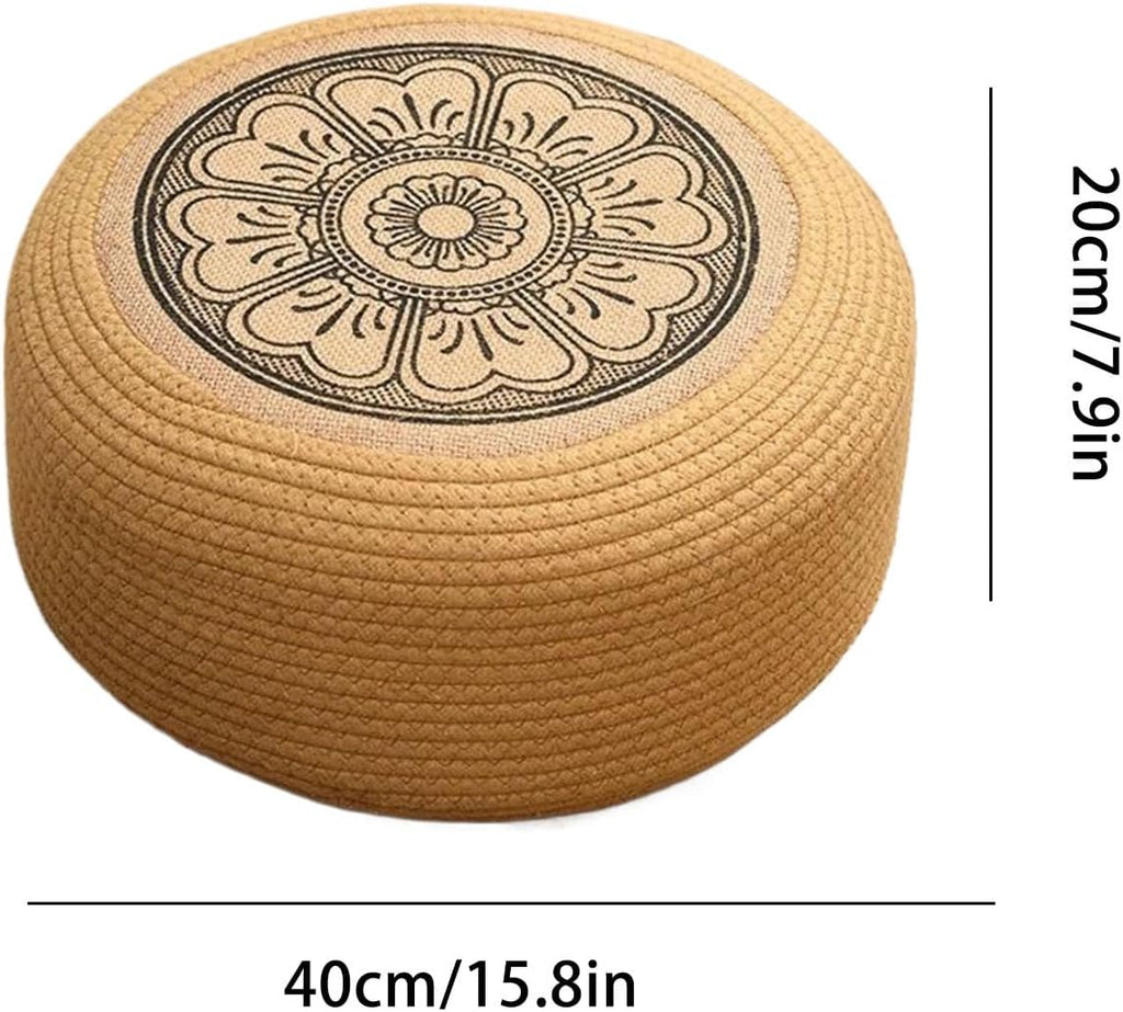 Outdoor Pouf Ottoman, Patio Ottomans and Footstools, Floor Seating for Exterior Deck Living Space Garden Home Placement Coastal Patio Poolside