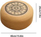 Outdoor Pouf Ottoman, Patio Ottomans and Footstools, Floor Seating for Exterior Deck Living Space Garden Home Placement Coastal Patio Poolside