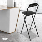 2-PCS Black Modern Freestanding Stool Set, 125 kg Max Load Capacity Foldable Design with PU Cushion Sturdy and Easy to Store for Kitchen Island, Shop, Cafe, Dining Room
